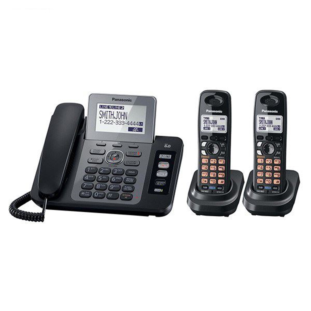 تصویر تلفن بی سیم پاناسونیک مدل KX-TG9472 | دوخط، منشی‌تلفنی