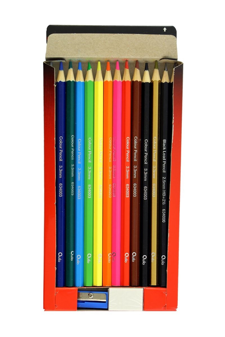 تصویر مداد رنگی 12 رنگ کوییلو | جعبه مقوایی