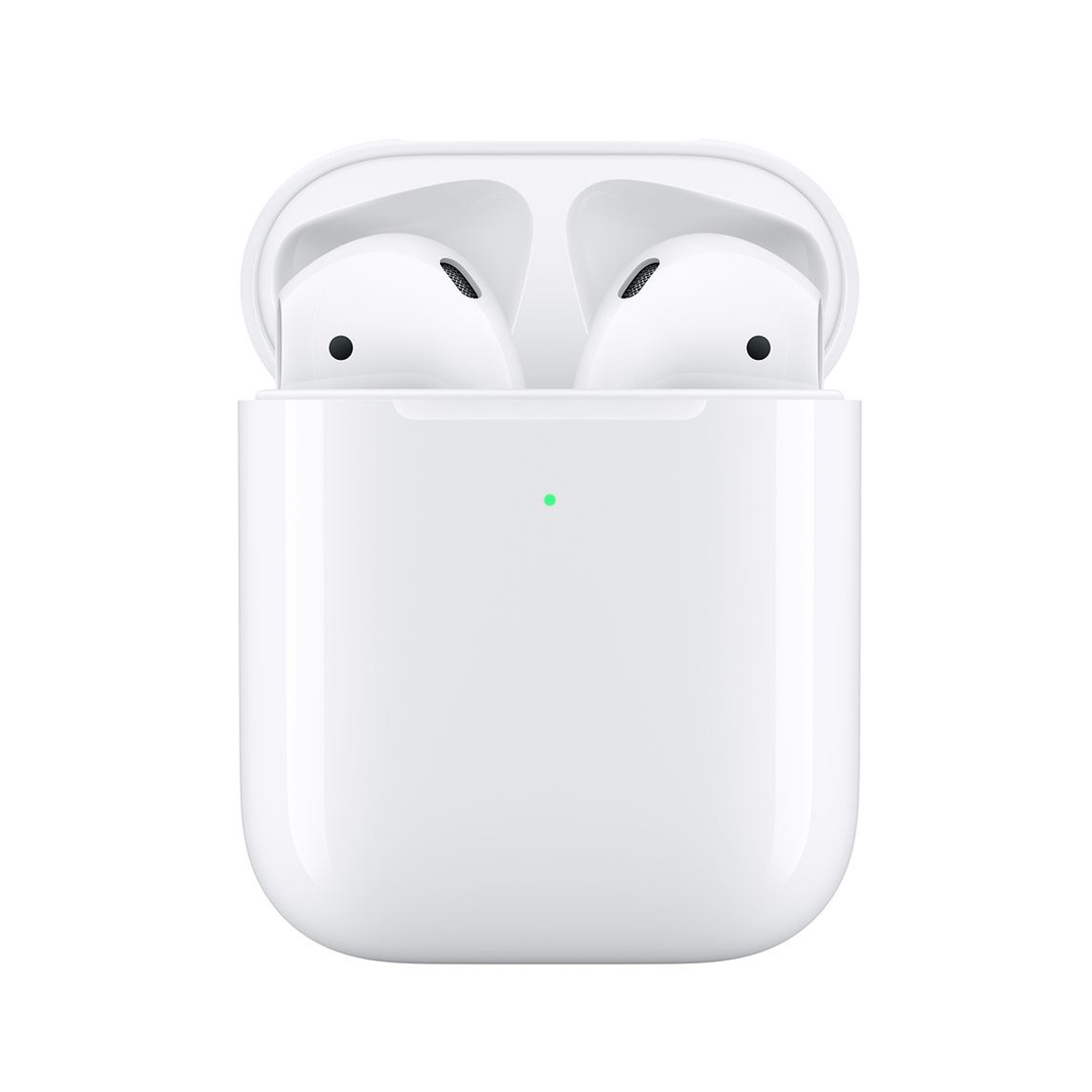 تصویر هدفون بی‌سیم اپل مدل AirPods 2 با کیس شارژ وایرلس | داخل گوش
