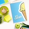 تصویر دفتر تاپیک طرح بستنی و دونات