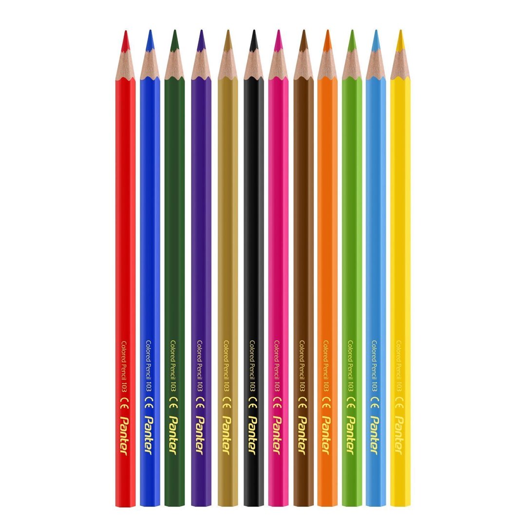 تصویر مداد رنگی پنتر 36 رنگ جعبه مقوایی