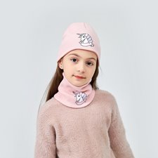 تصویر کلاه و شال گردن دخترانه یونیکورن