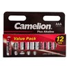 تصویر بسته باتری 12 عددی نیم قلمی Camelion Plus Alkaline AAA